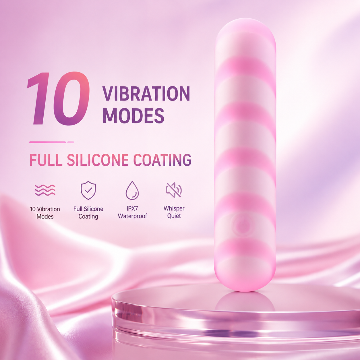 Super soft liquid silicone fully wrapped bullet vibrator - PL-BV0003