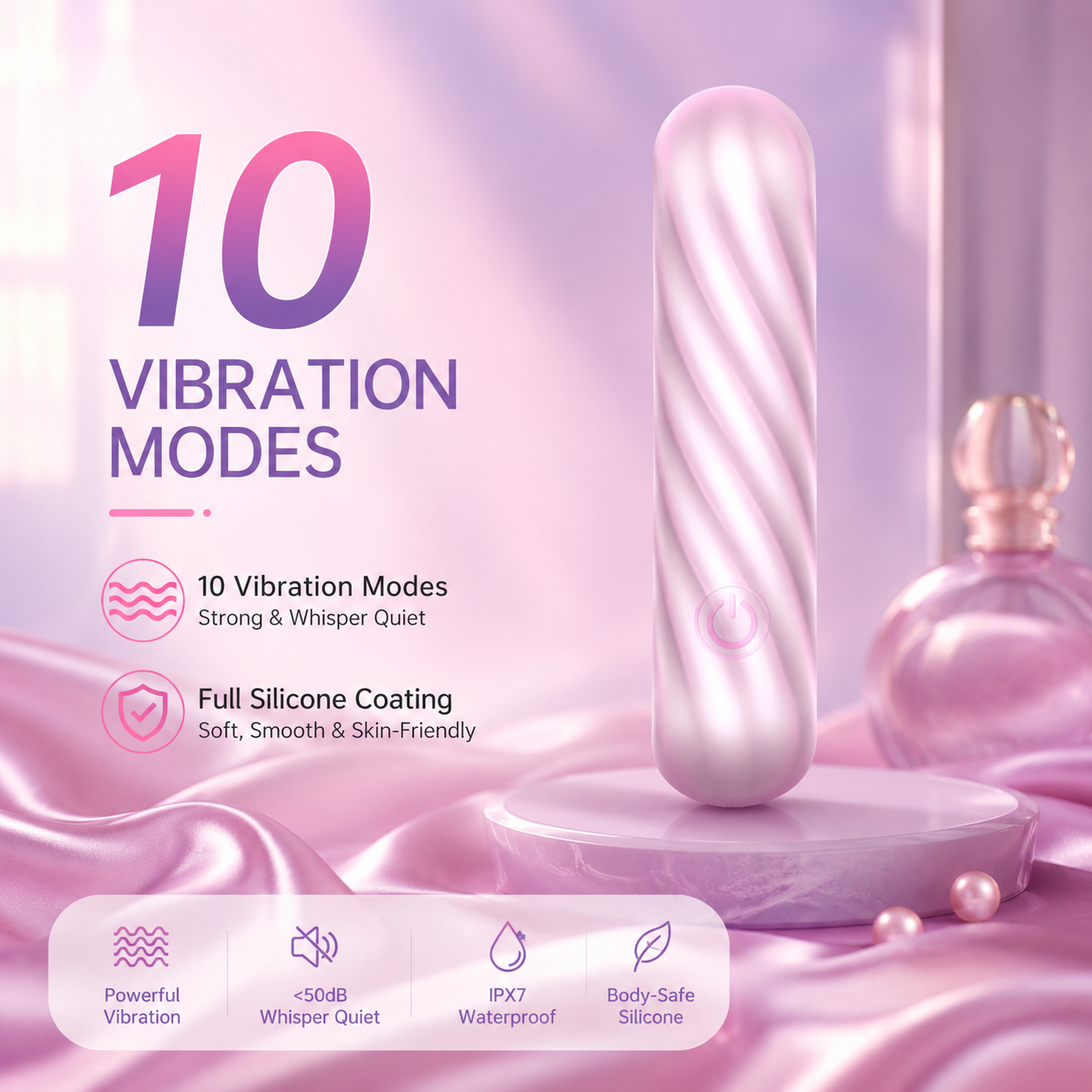 Super soft liquid silicone fully wrapped bullet vibrator - PL-BV0004