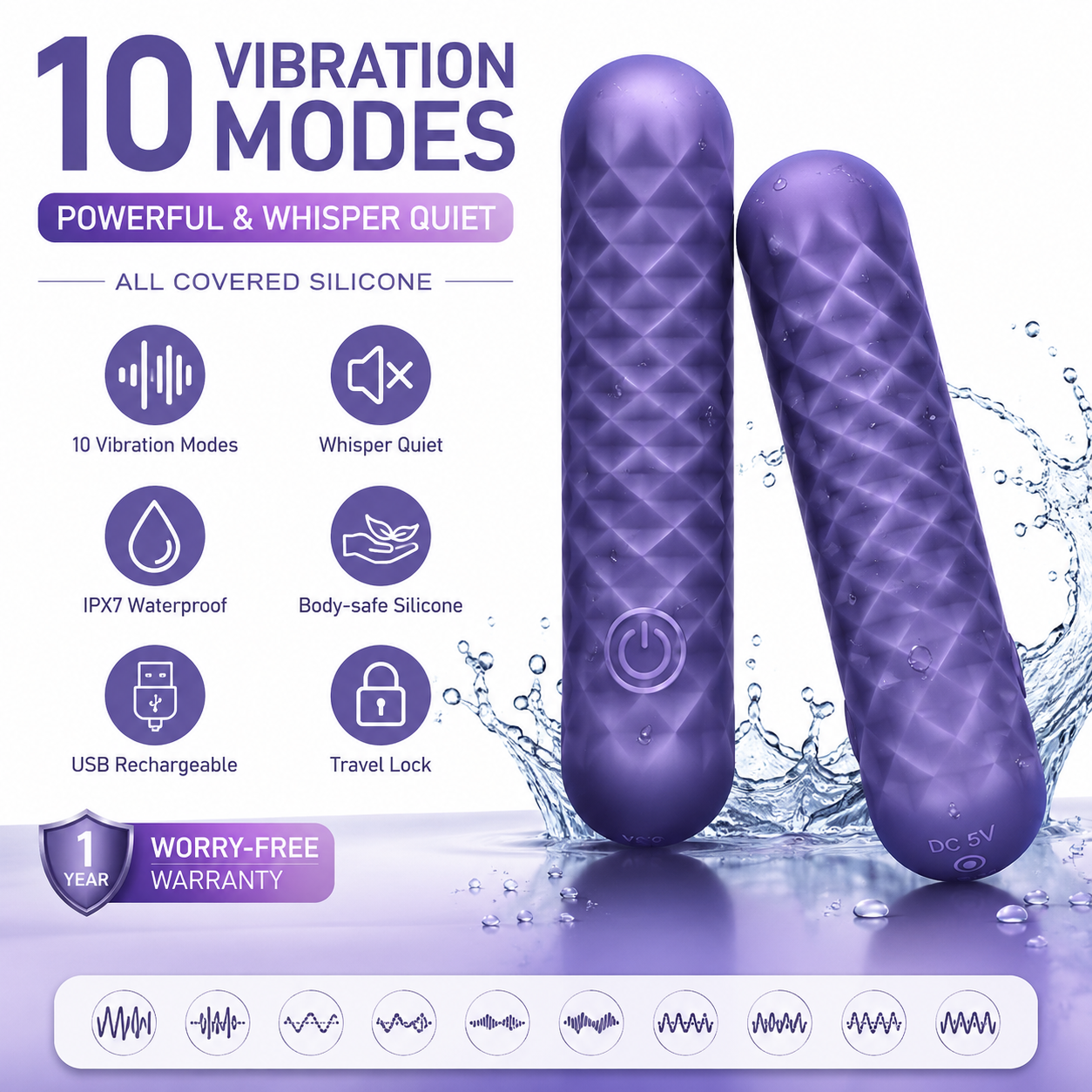 Super soft liquid silicone fully wrapped bullet vibrator - PL-BV0001