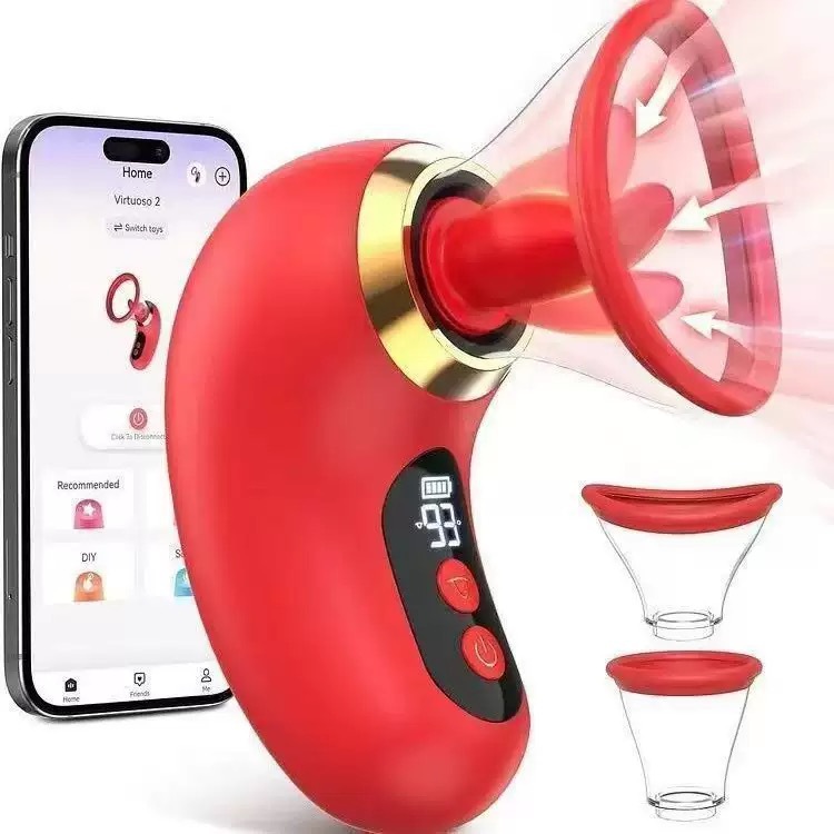 APP Control Tongue Licking Sucking Vibrator Sex Toy - PL-GS0148